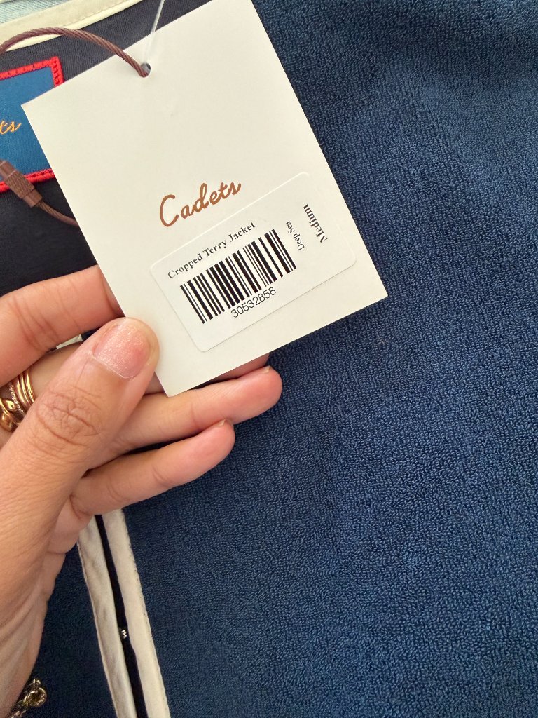 Nwt Cadets Terry Cropped Jacket, Sz M — image 3 of 4